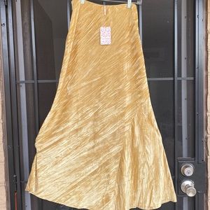 Free people long gold skirt-new